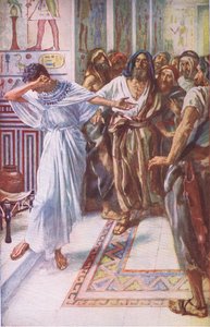 Jozef bekend bij zijn broers, illustratie uit Pictures That Teach The Crown Series, 1920 door Harold Copping