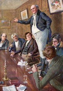 Mr. Pickwick spreekt de club toe