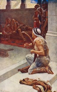 Oude Testament: David de Musicus (kleur litho)