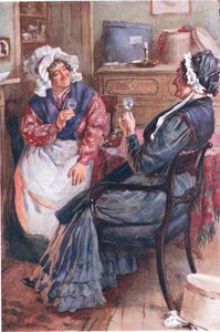 Sarah Gamp en Betsey Prig, illustraties voor Character Sketches from Dickens samengesteld door B.W. Matz, 1924