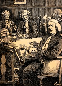 Dr. Johnson Discoursing With His Friends door Harold Edward Hughes Nelson