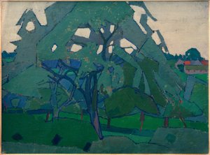 Boomgaard door Harold Gilman