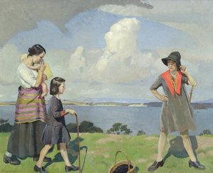 Een Wandeling langs de Zee, de Braamplukkers door Harold Harvey