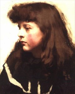 Portret van een Meisje door Harold Harvey