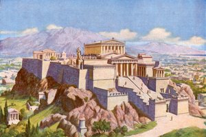 De Atheense Akropolis vanuit het westen