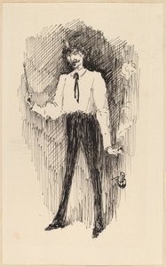 Portret van Whistler met een Penseel door Harper Pennington