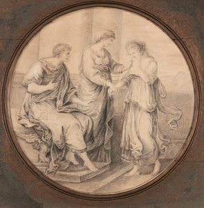 Een van twee klassieke schilderijen naar Angelica Kauffmann