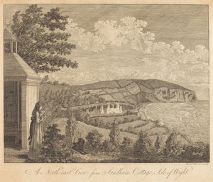 Een noordoostelijk uitzicht vanaf Sandham Cottage, Isle of Wight door Harriet Wilkes