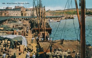 Kade Scène, Havana, Cuba, 1910 door Harris Bros and Co