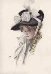Portret van een vrouw met een mooie hoed