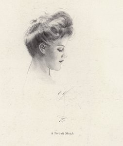 Portret van een vrouw in profiel door Harrison Fisher
