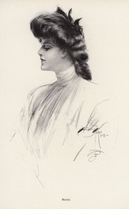 Portret van een vrouw genaamd Marcia door Harrison Fisher