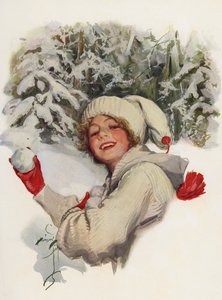 Naar een flirt (kleurenlitho)
