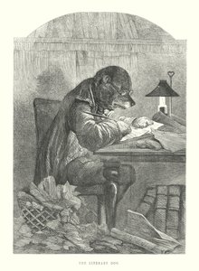 Grappige honden: de literaire hond (gravure)