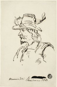 Hoofd van een Ridder door Harrison William Weir