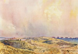 Golfbanen: Hoylake, de twaalfde tee door Harry (1878 1950) Rountree