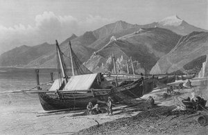 Ventimiglia aan de Cornicheweg (gravure) door Harry (after) Fenn