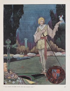 "Alle vreugde van de tijd heeft zij voor smalle rood." Illustratie voor het lied van de gekke prins door Walter de la Mare. door Harry Clarke