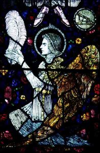 Engel, door Harry Clarke (1889-1931), 20e eeuw (glas-in-lood) (detail) door Harry Clarke