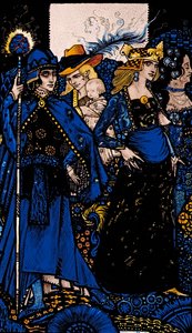 De koninginnen van Sheba, Meath en Connaught Illustratie door Harry Clarke uit 