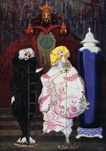 De Herderin en de Schoorsteenveger, sprookje door Hans Christian Andersen (1805-1875), illustratie door Harry Clarke (1890-1931) door Harry Clarke