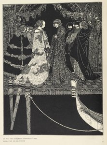 "Het was de Marchesa Aphrodite - de adoratie van heel Venetië". Illustratie voor het verhaal 