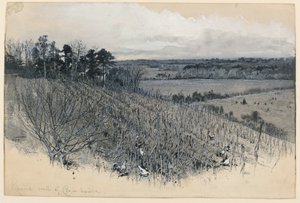 Scène van de Zuidelijke aanval op de westkant van Crew