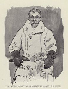 Kapitein Van der Byl zoals hij verschijnt in Albany, in een lijst! door Harry Furniss