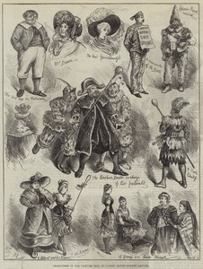 Personages op het Kostuumbal in het Colney Hatch Lunatic Asylum door Harry Furniss
