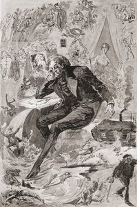 David Copperfield. Illustratie door Harry Furniss voor de roman David Copperfield van Charles Dickens, uit The Testimonial Edition, gepubliceerd in 1910. door Harry Furniss