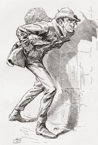 Dolge Orlick. Illustratie door Harry Furniss voor de roman Great Expectations van Charles Dickens, uit The Testimonial Edition uitgegeven 1910.