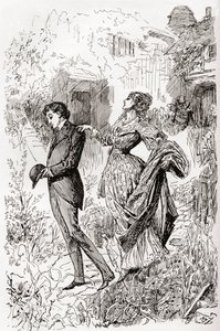Estella en Pip in de tuin van Miss Havisham
