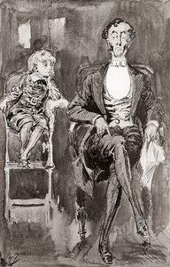 Illustratie voor de roman Dombey en Zoon door Harry Furniss