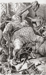 Illustratie voor de roman Barnaby Rudge van Charles Dickens door Harry Furniss