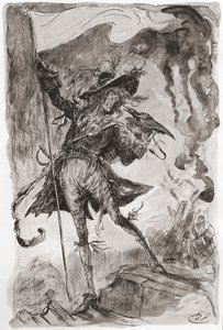Illustratie voor de roman Barnaby Rudge van Charles Dickens door Harry Furniss