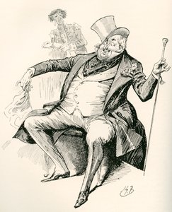 Joey B. Illustratie door Harry Furniss voor de roman Dombey and Son van Charles Dickens, uit The Testimonial Edition, gepubliceerd in 1910. door Harry Furniss