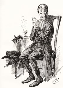 Stiggins. Illustratie door Harry Furniss voor de Charles Dickens roman The Pickwick Papers, uit The Testimonial Edition, gepubliceerd 1910. door Harry Furniss
