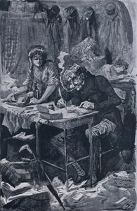 De bedelbriefschrijver (litho) door Harry Furniss