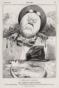 De Chinese Humpty Dumpty, cartoon over de Bokseropstand en de Boerenoorlog (gravure)