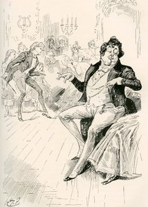 The Turveydrops, Senior en Junior. Illustratie door Harry Furniss voor de roman Bleak House van Charles Dickens, uit The Testimonial Edition, uitgegeven 1910. door Harry Furniss