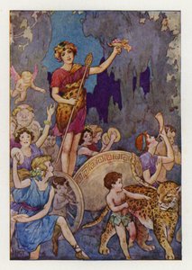 Bacchus (kleurenlitho) door Harry George Theaker