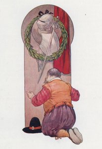 Illustratie voor Don Quichot (kleurenlitho) door Harry George Theaker