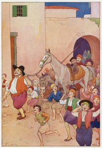 Illustratie voor Don Quichot (kleurenlitho)