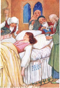 Prinses Aldebonda en haar Artsen (uit het verhaal (de Pelgrims van de Liefde), illustratie uit