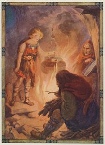 "Ze vond alles zoals het moest zijn", Taliesin (kleurenlitho) door Harry George Theaker