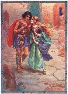 "Neem mij tot je vrouw" (uit Diarmud en Grania) (kleurenlitho)