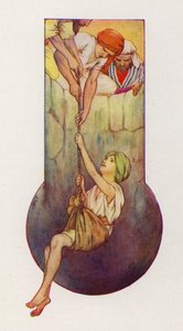 De broers trokken Jozef uit de put (kleurenlitho) door Harry George Theaker