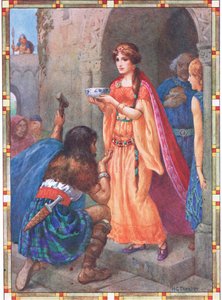 "De dame van Lock Awe" (uit The Token) (kleurenlitho)