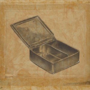 Pewter doos met twee compartimenten