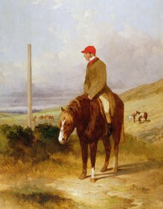 Nat Flatman (1810-60) op zijn Pony voor de Start van de Chesterfield Stakes, 1844